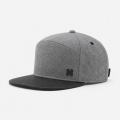Golf Cap with Black,www.nearlonggolf.com,Heather Gray Golf Cap | 5 Panel Flat Brim Custom Hat