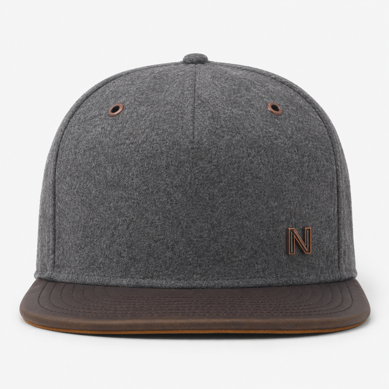 Golf Snapback Ha,www.nearlonggolf.com,Dark Gray Golf Snapback Hat | Brown Flat Brim Custom Cap