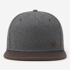 Golf Snapback Ha,www.nearlonggolf.com,Dark Gray Golf Snapback Hat | Brown Flat Brim Custom Cap
