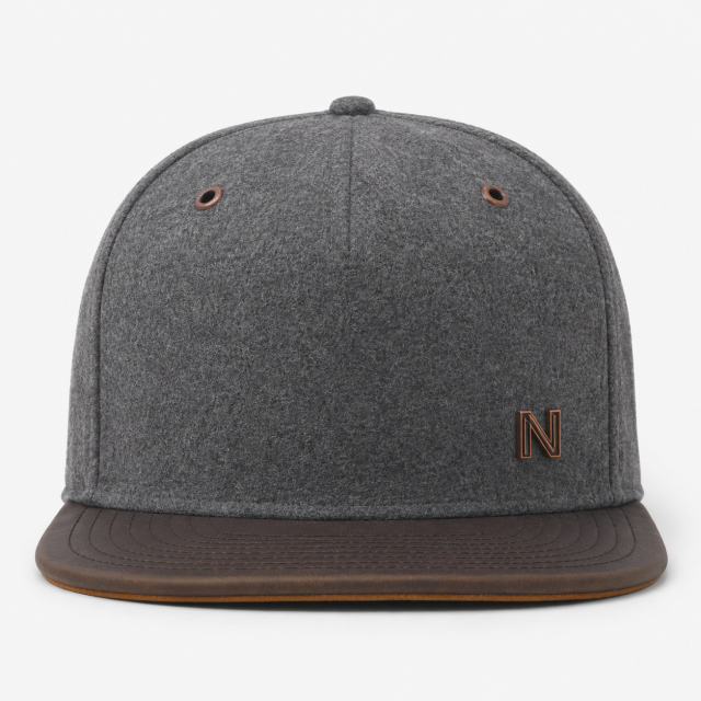 Golf Snapback Ha,www.nearlonggolf.com,Dark Gray Golf Snapback Hat | Brown Flat Brim Custom Cap