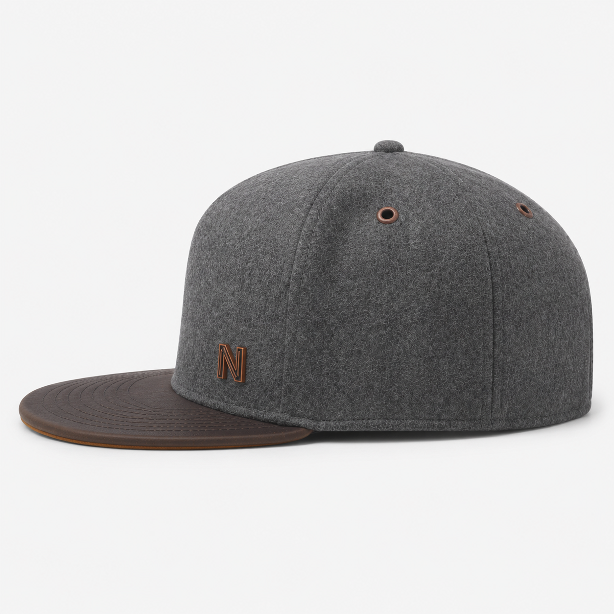 Golf Snapback Ha,www.nearlonggolf.com,Dark Gray Golf Snapback Hat | Brown Flat Brim Custom Cap