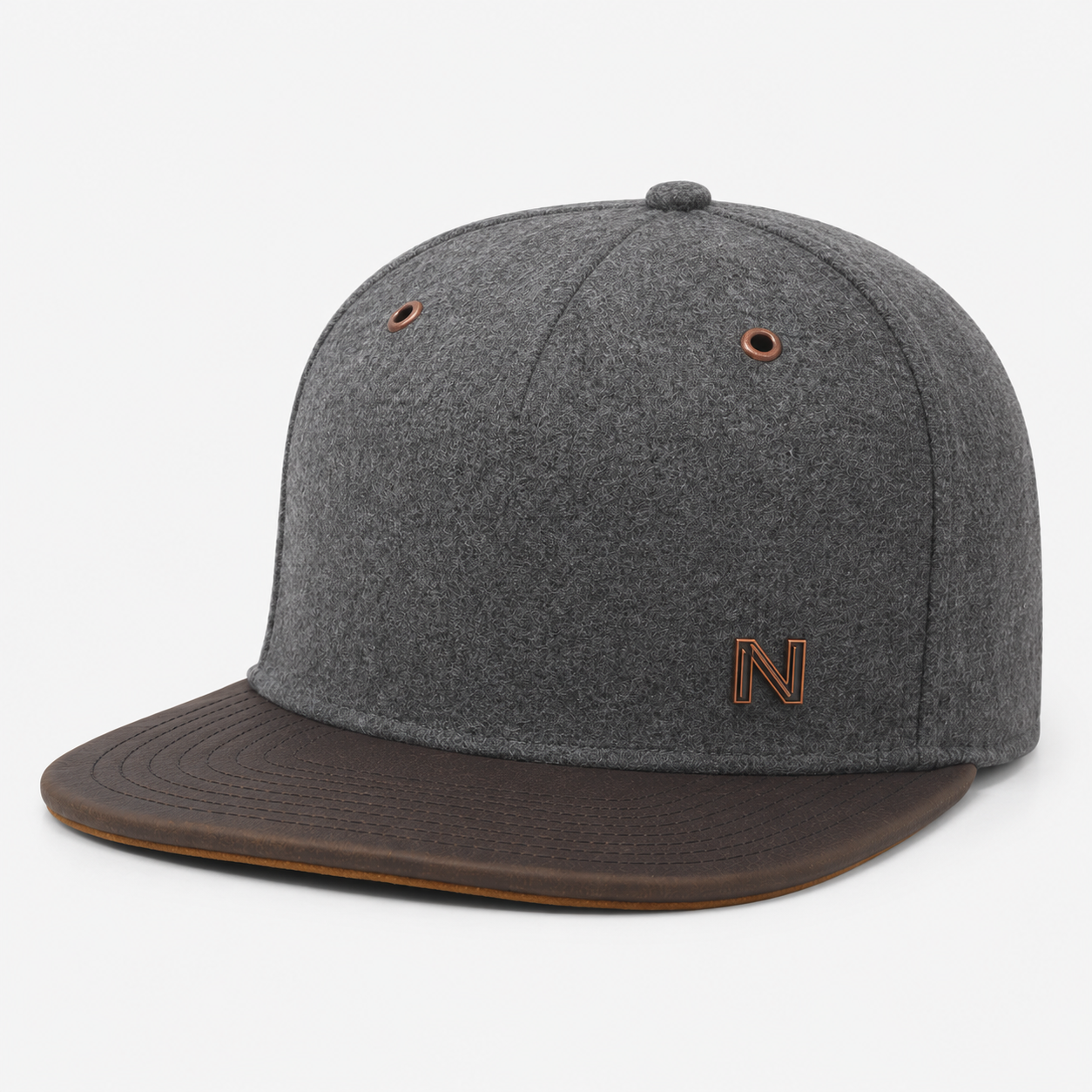 Golf Snapback Ha,www.nearlonggolf.com,Dark Gray Golf Snapback Hat | Brown Flat Brim Custom Cap