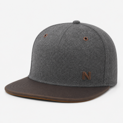 Golf Snapback Ha,www.nearlonggolf.com,Dark Gray Golf Snapback Hat | Brown Flat Brim Custom Cap