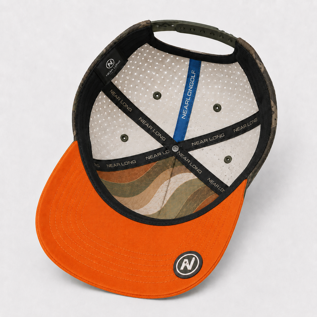 Golf Snapback Ha,www.nearlonggolf.com,White Camo Golf Hat | Breathable Custom Performance Cap