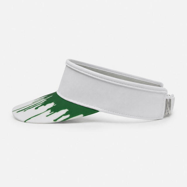 White Green Printed Golf Visor Ca,www.nearlonggolf.com,White Green Golf Visor Cap | Custom Printed Sun Visor