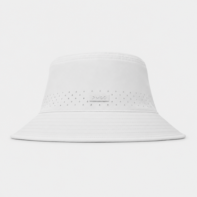 White Vented Golf Bucket Hat,www.nearlonggolf.com,White Golf Bucket Hat | Vented Wide Brim Sun Hat