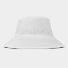 White Vented Golf Bucket Hat,www.nearlonggolf.com,White Golf Bucket Hat | Vented Wide Brim Sun Hat
