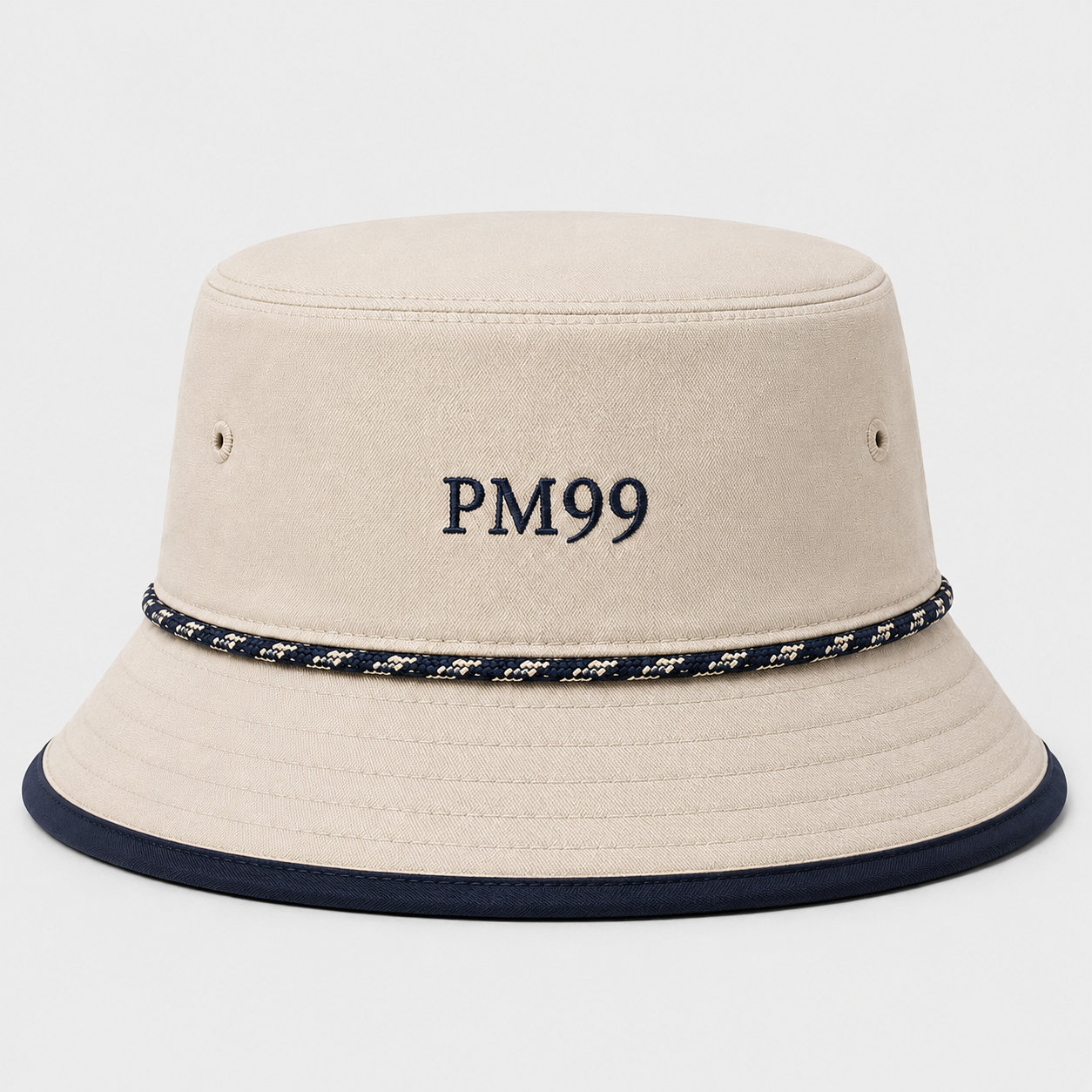 Beige Rope Golf Bucket Hat,www.nearlonggolf.com,Beige Rope Golf Bucket Hat | Embroidered Full Brim Hat