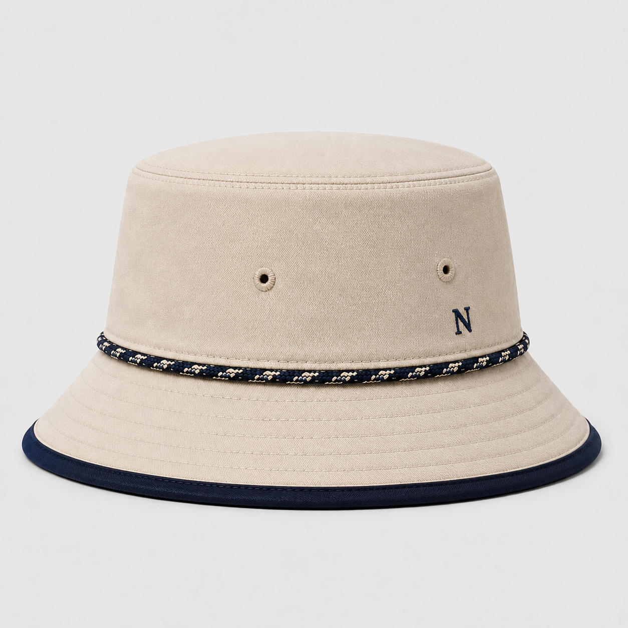 Beige Rope Golf Bucket Hat,www.nearlonggolf.com,Beige Rope Golf Bucket Hat | Embroidered Full Brim Hat