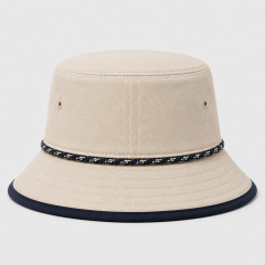 Beige Rope Golf Bucket Hat,www.nearlonggolf.com,Beige Rope Golf Bucket Hat | Embroidered Full Brim Hat
