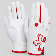 White Red Junior Golf Glove,www.nearlonggolf.com,Junior Golf Glove for Kids | White Red Youth Golf Gloves