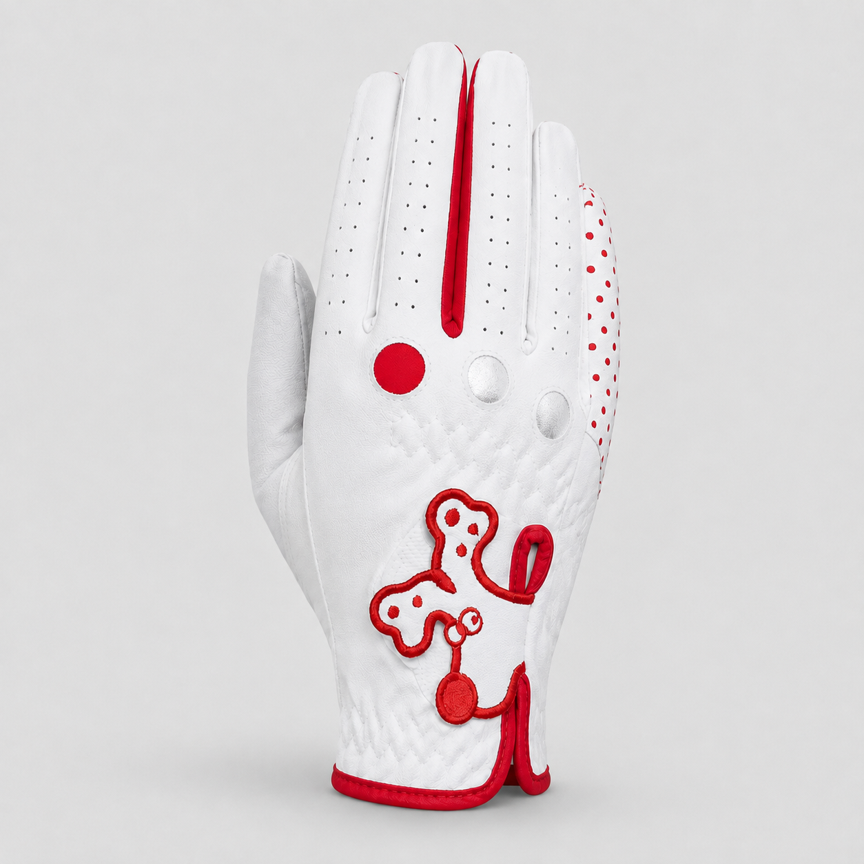 White Red Junior Golf Glove,www.nearlonggolf.com,Junior Golf Glove for Kids | White Red Youth Golf Gloves