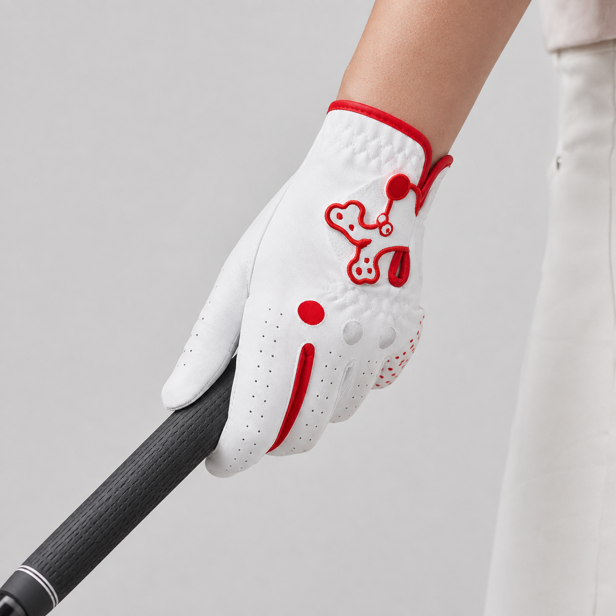 White Red Junior Golf Glove,www.nearlonggolf.com,Junior Golf Glove for Kids | White Red Youth Golf Gloves