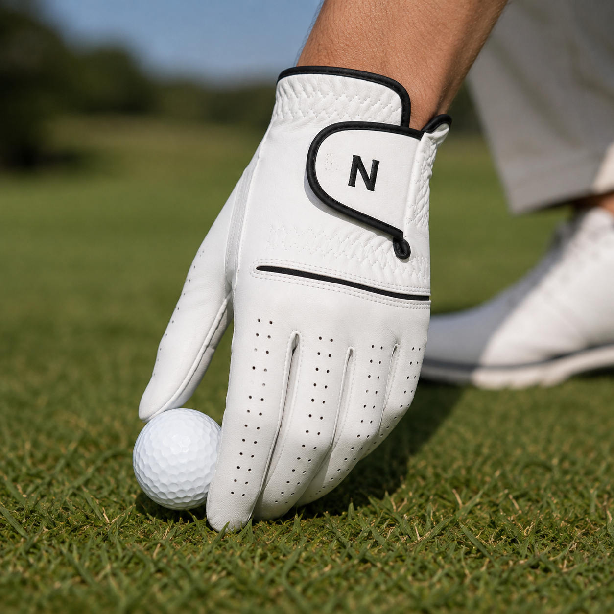 Men's White Performance Golf Glove,www.nearlonggolf.com,Men's White Performance Golf Glove | Breathable Grip Glove