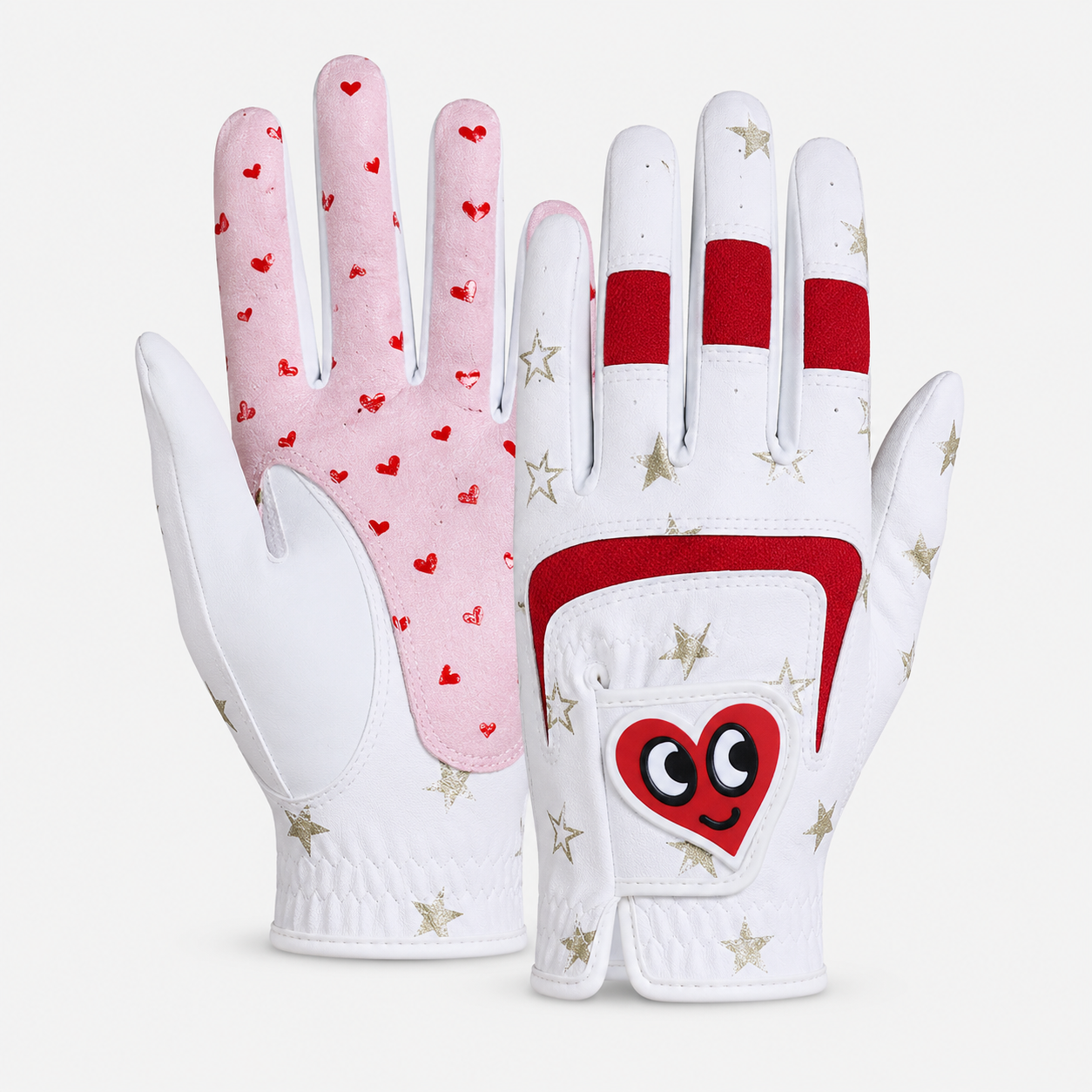 Girls Heart Print Junior Golf Glove,www.nearlonggolf.com,Girls Heart Print Junior Golf Glove | Kids Youth Golf Gloves