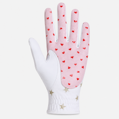 Girls Heart Print Junior Golf Glove,www.nearlonggolf.com,Girls Heart Print Junior Golf Glove | Kids Youth Golf Gloves