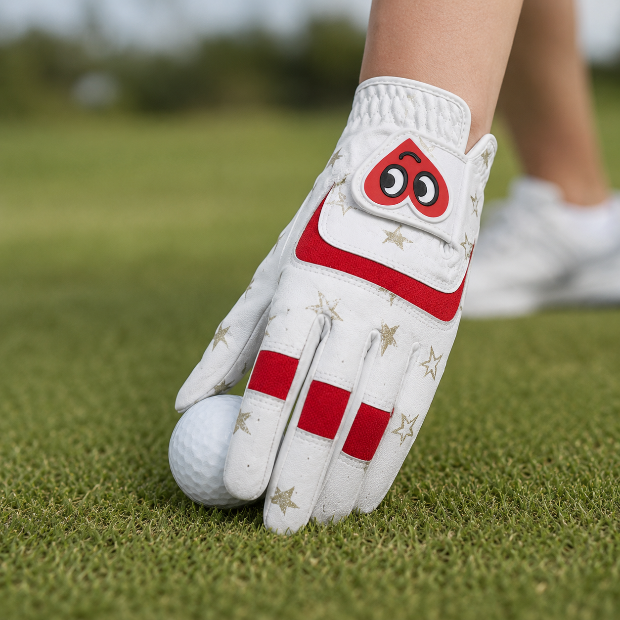 Girls Heart Print Junior Golf Glove,www.nearlonggolf.com,Girls Heart Print Junior Golf Glove | Kids Youth Golf Gloves