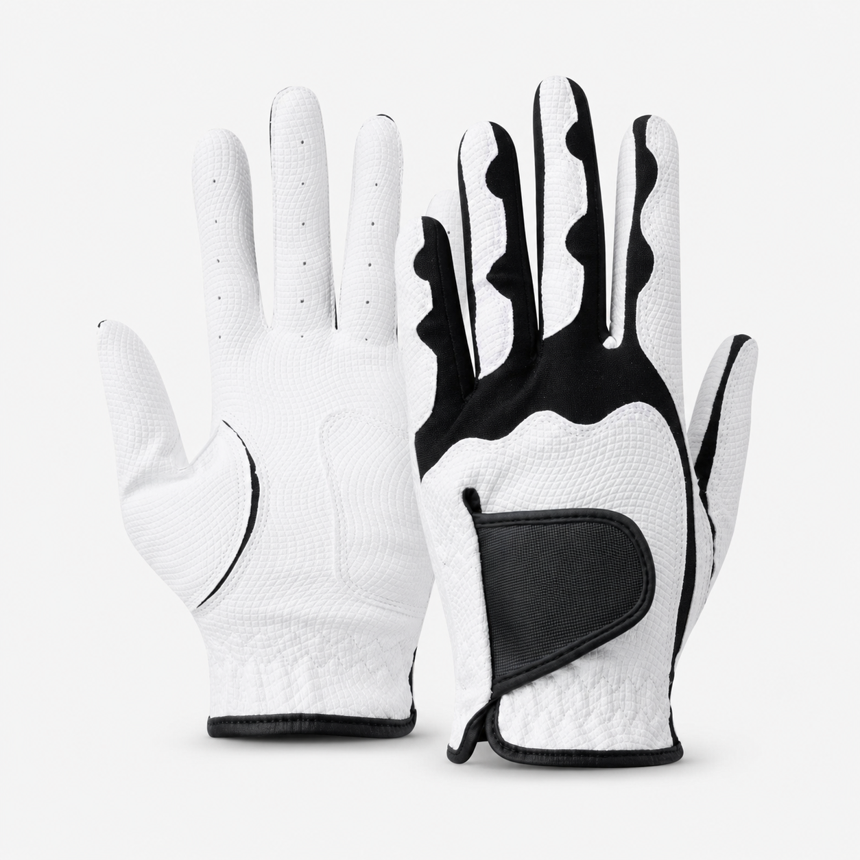Black White Breathable Golf Glove,www.nearlonggolf.com,Breathable Black White Golf Glove | Custom OEM Supply