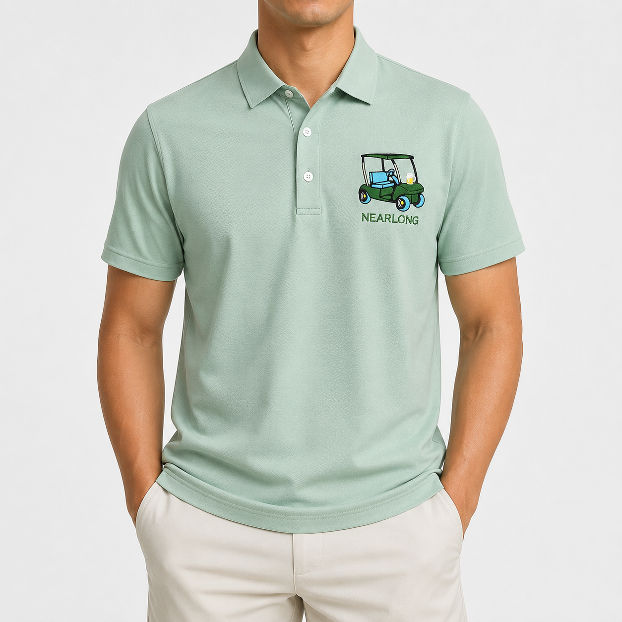 Men's Embroidered Golf Polo Shirt,www.nearlonggolf.com,Men's Golf Polo Shirt with Custom Embroidery | OEM