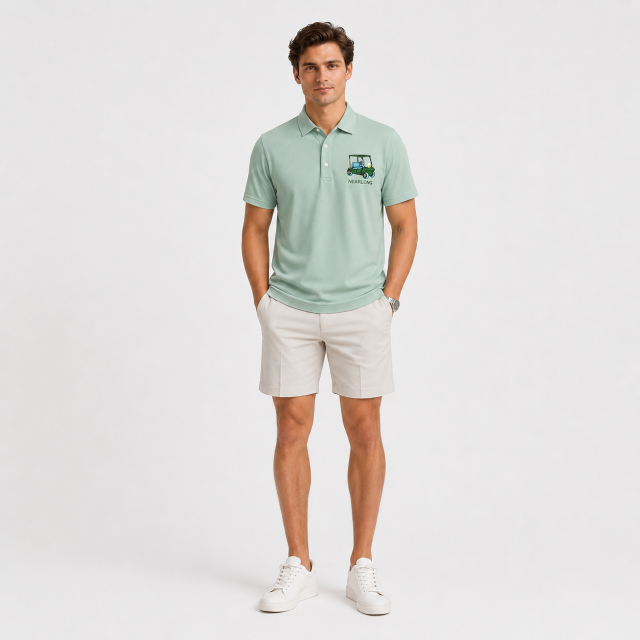 Men's Embroidered Golf Polo Shirt,www.nearlonggolf.com,Men's Golf Polo Shirt with Custom Embroidery | OEM