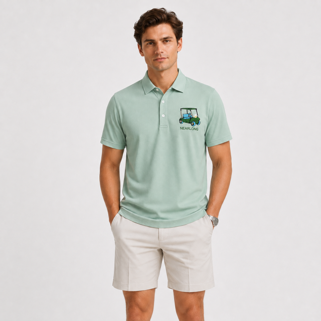 Men's Embroidered Golf Polo Shirt,www.nearlonggolf.com,Men's Golf Polo Shirt with Custom Embroidery | OEM