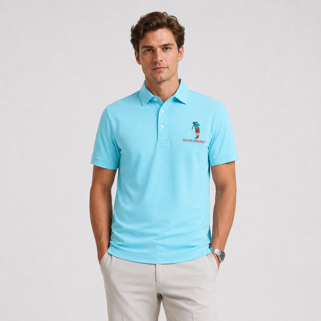 Men's Short Sleeve Golf Polo Shirt,www.nearlonggolf.com,Custom Men's Golf Shirt | Private Label & Wholesale