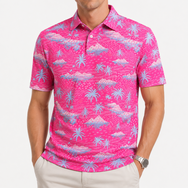 Men's Hawaiian Golf Polo Shirt,www.nearlonggolf.com,Hawaiian Golf Polo Shirts for Men | Custom Wholesale