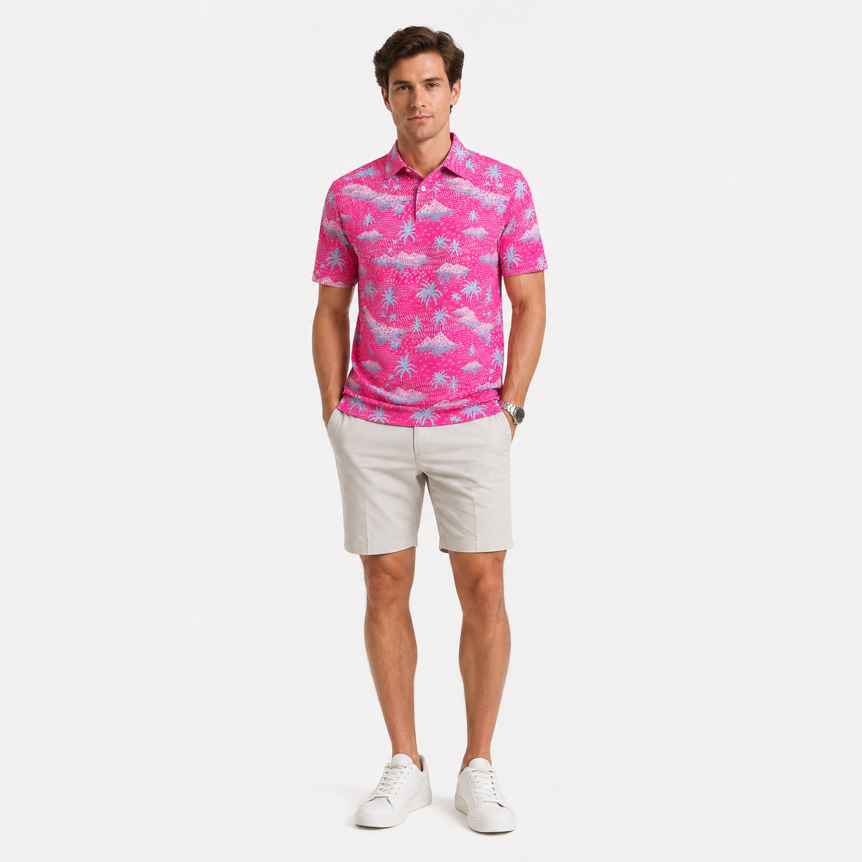 Men's Hawaiian Golf Polo Shirt,www.nearlonggolf.com,Hawaiian Golf Polo Shirts for Men | Custom Wholesale
