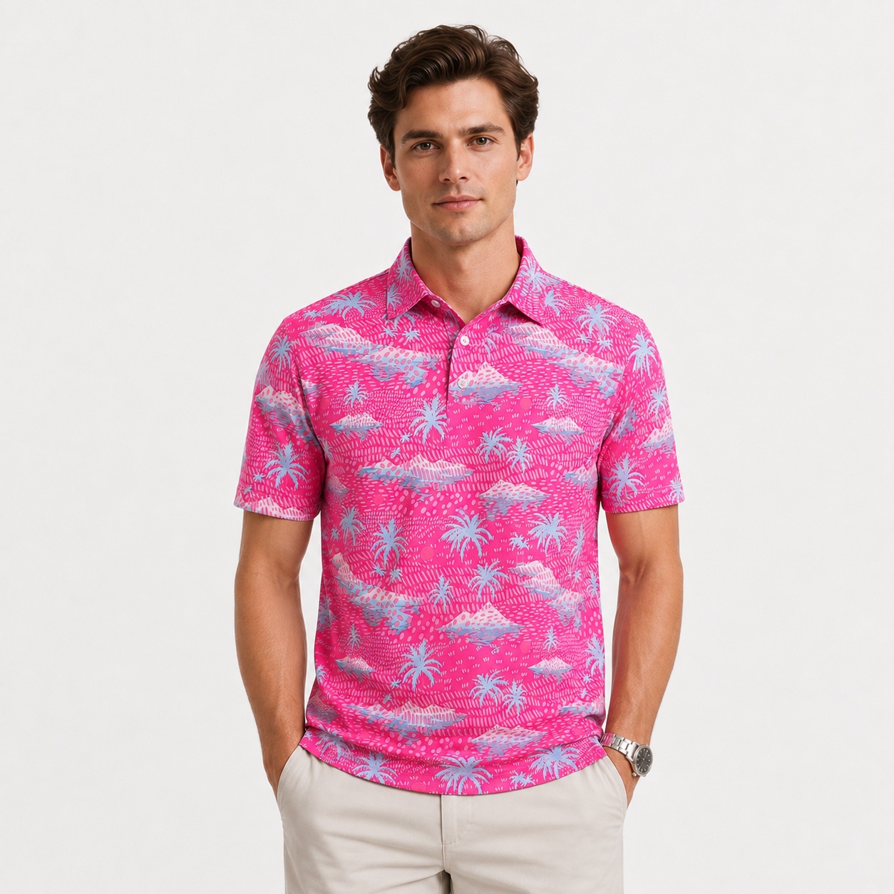 Men's Hawaiian Golf Polo Shirt,www.nearlonggolf.com,Hawaiian Golf Polo Shirts for Men | Custom Wholesale