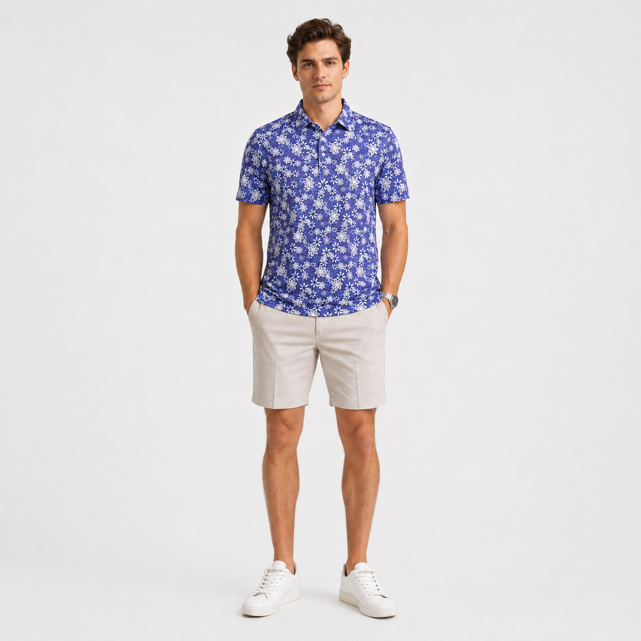 Men's Floral Golf Polo Shirt,www.nearlonggolf.com,Floral Golf Shirts for Men | Custom Private Label Polo