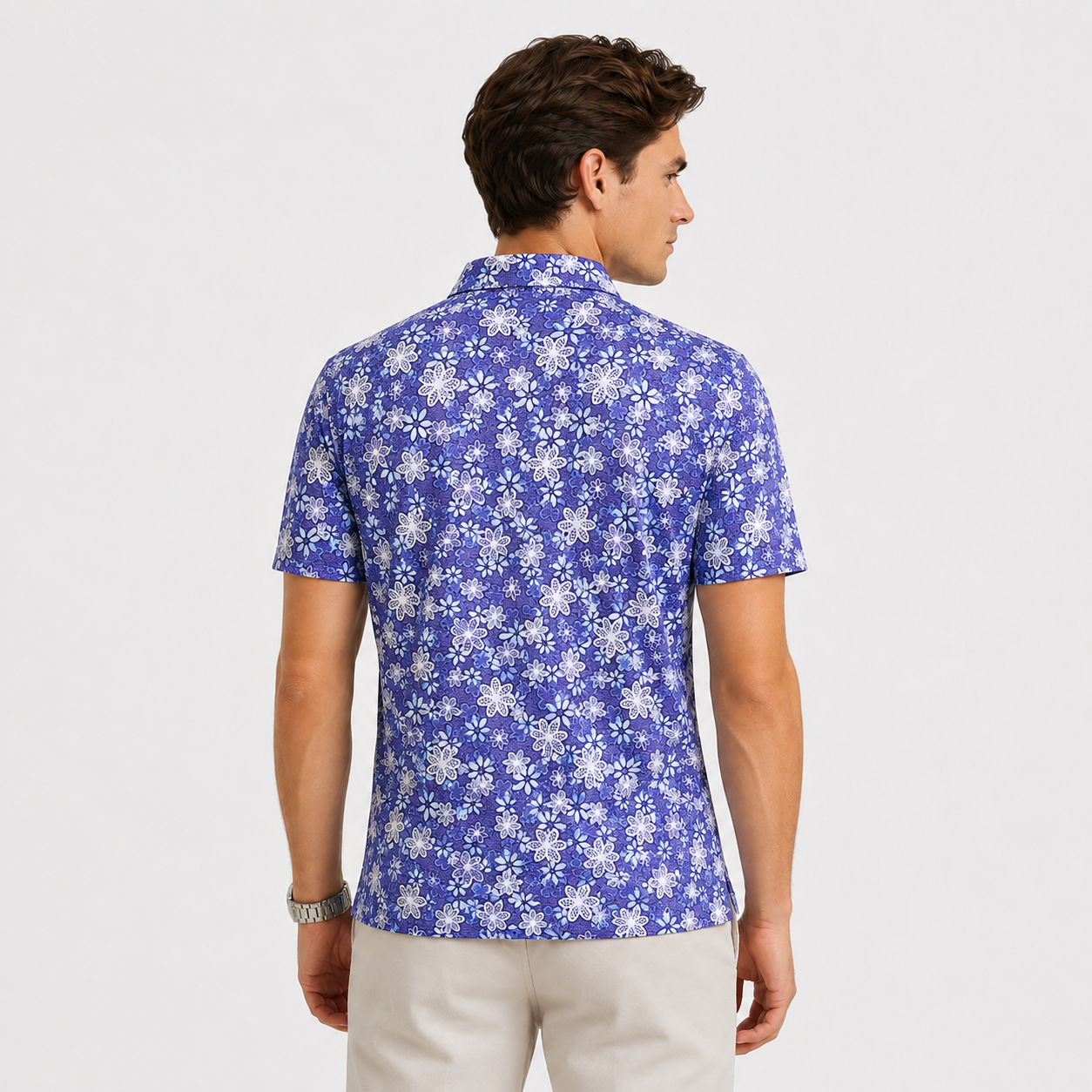 Men's Floral Golf Polo Shirt,www.nearlonggolf.com,Floral Golf Shirts for Men | Custom Private Label Polo