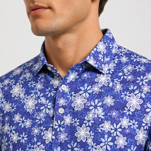 Men's Floral Golf Polo Shirt,www.nearlonggolf.com,Floral Golf Shirts for Men | Custom Private Label Polo