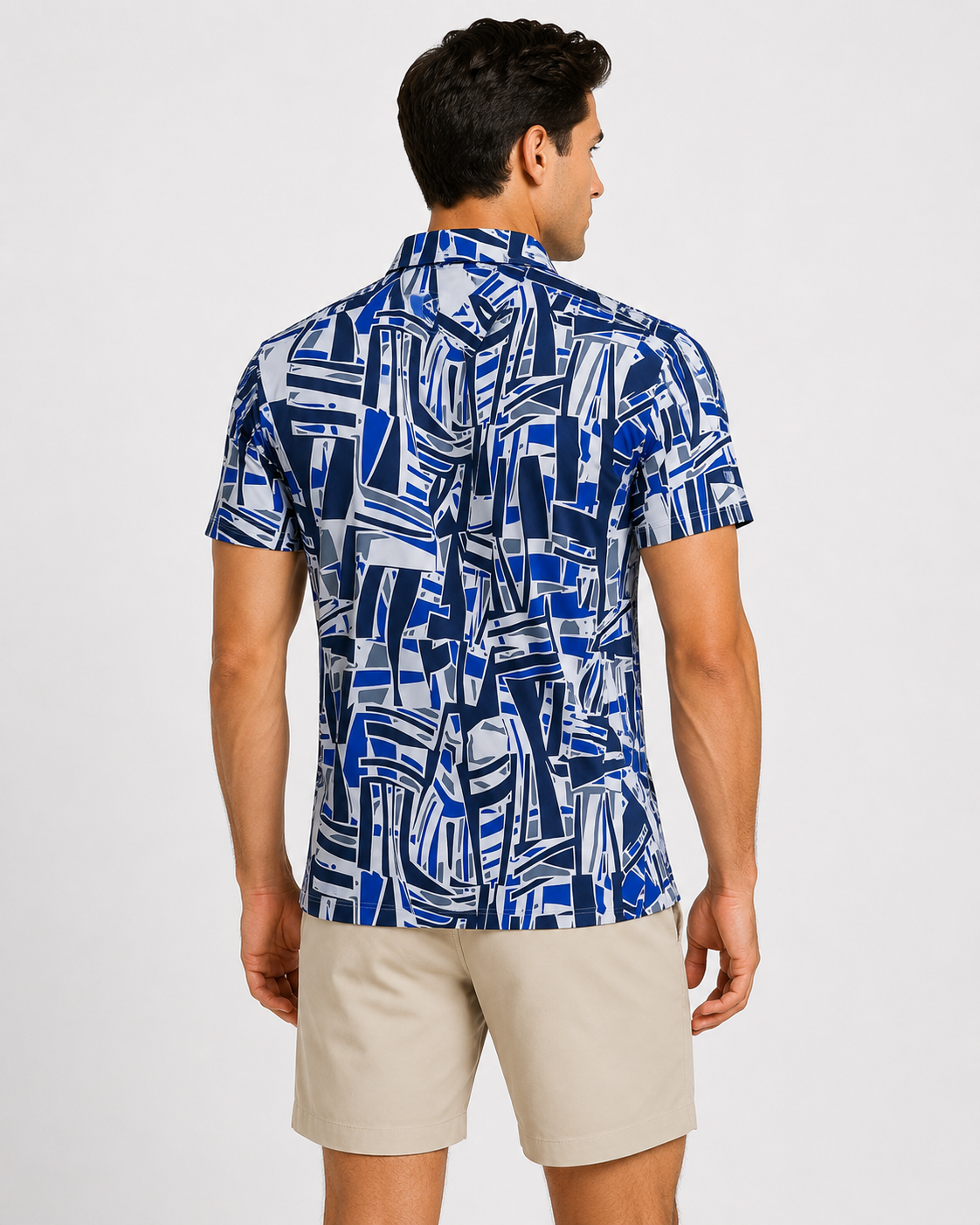 Men's Abstract Print Golf Polo Shirt,www.nearlonggolf.com,Abstract Pattern Golf Shirt for Men | Custom OEM Apparel