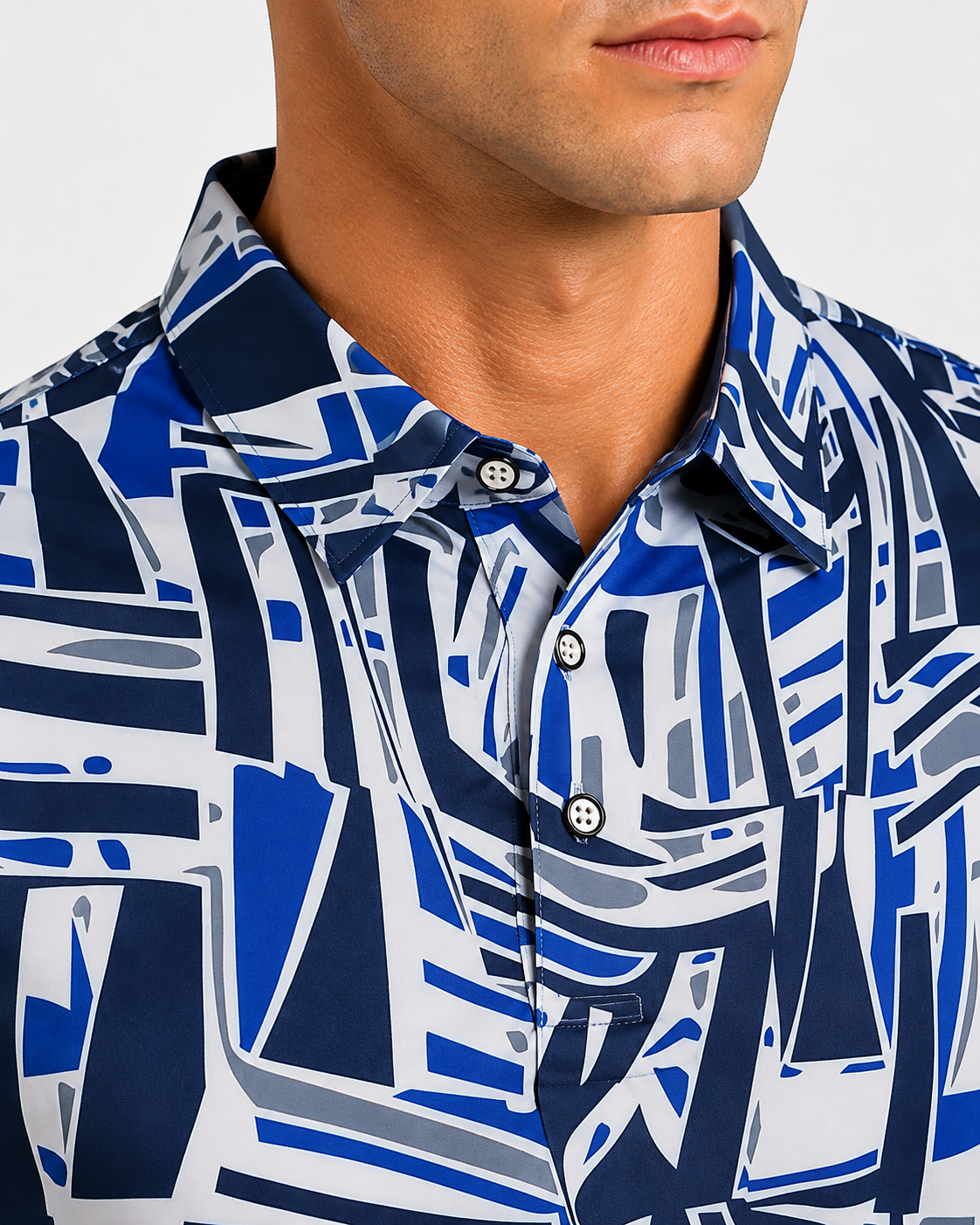 Men's Abstract Print Golf Polo Shirt,www.nearlonggolf.com,Abstract Pattern Golf Shirt for Men | Custom OEM Apparel