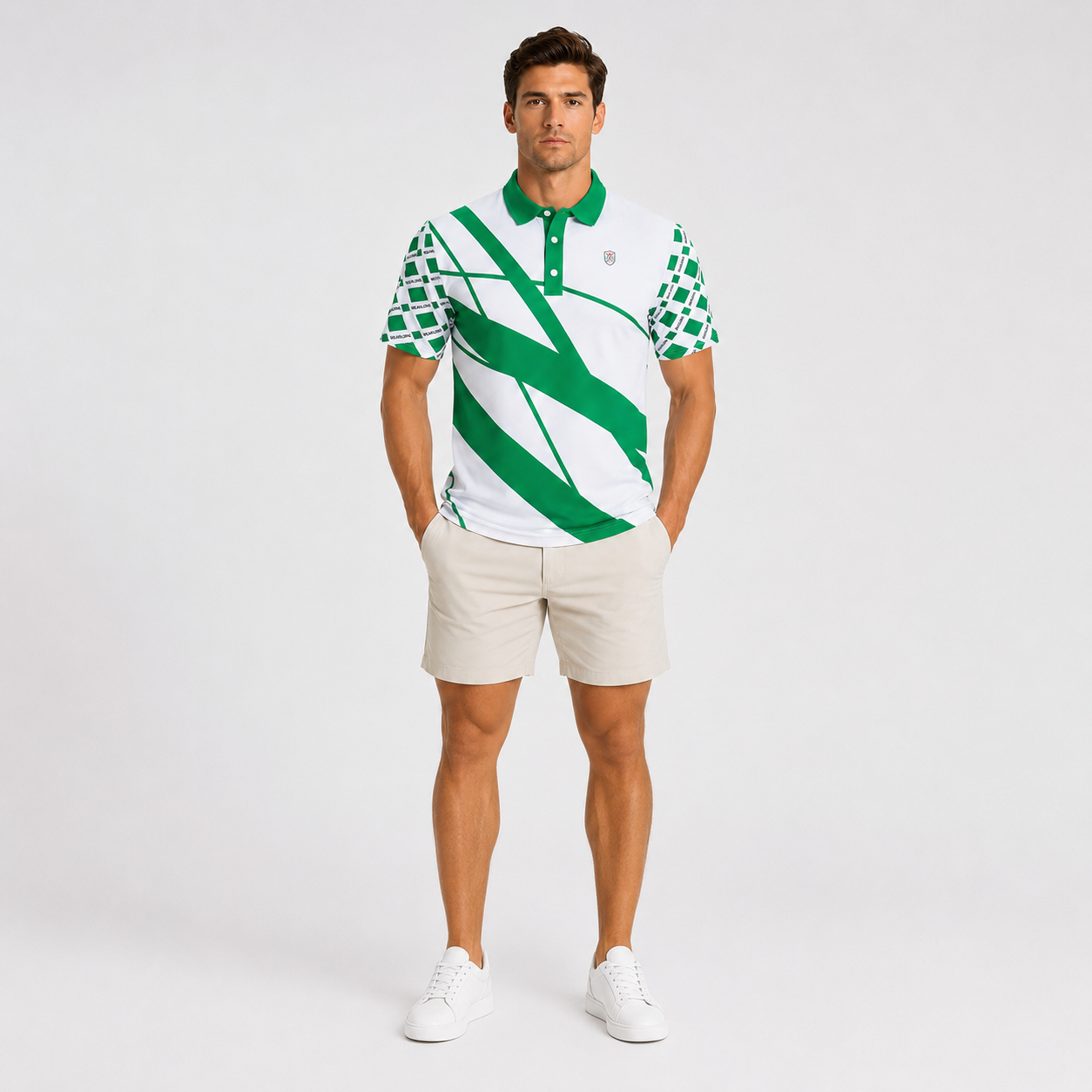 Men's Color Block Golf Polo Shirt,www.nearlonggolf.com,Green Color Block Golf Polo | Custom Wholesale Apparel