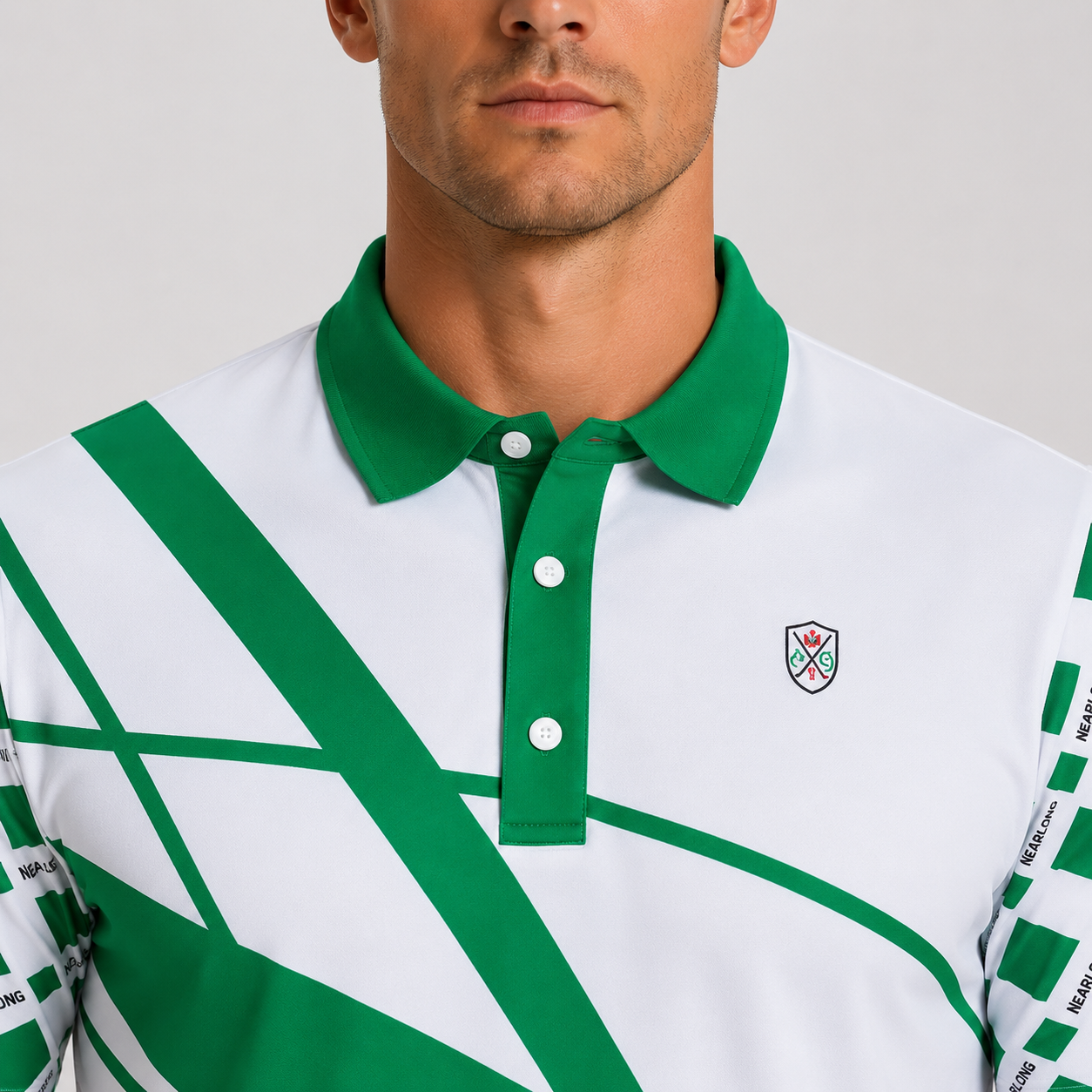 Men's Color Block Golf Polo Shirt,www.nearlonggolf.com,Green Color Block Golf Polo | Custom Wholesale Apparel