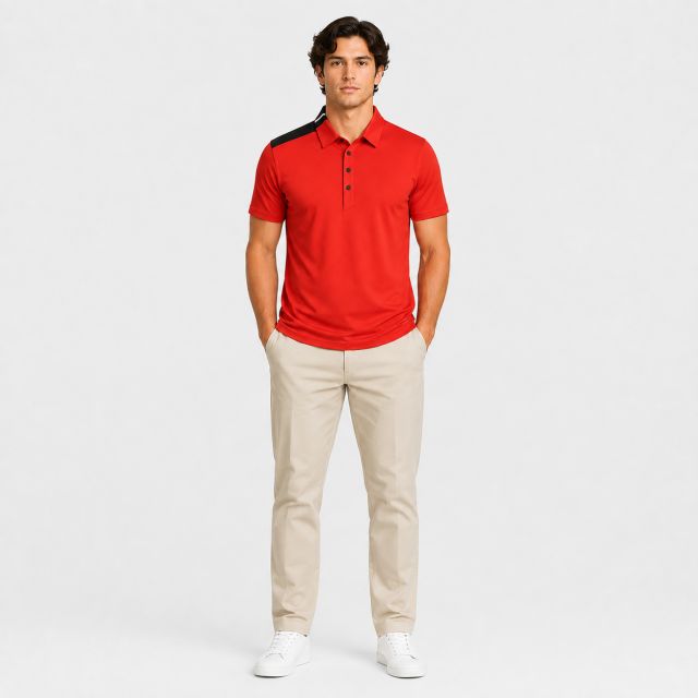Men's Red Golf Polo Shirt,www.nearlonggolf.com,Red Golf Polo Shirts for Men | Custom OEM Manufacturer