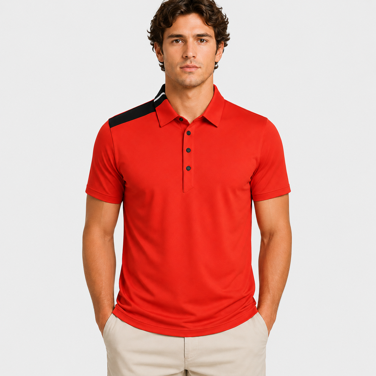 Men's Red Golf Polo Shirt,www.nearlonggolf.com,Red Golf Polo Shirts for Men | Custom OEM Manufacturer