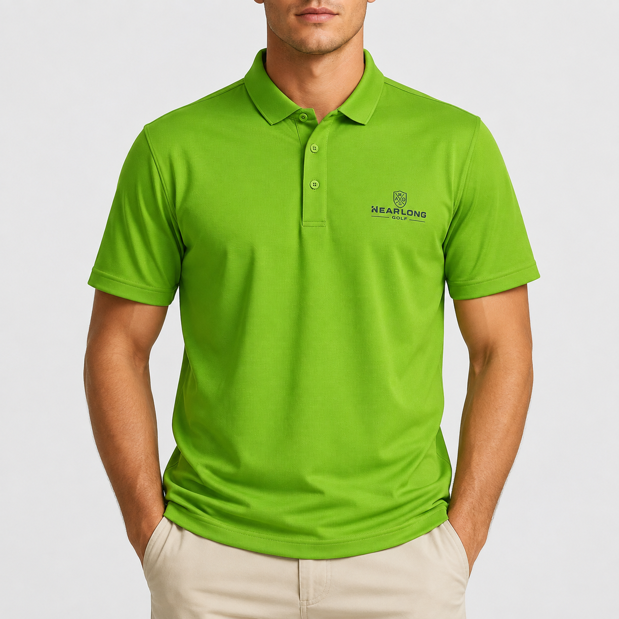 Men's Green Golf Polo Shirt,www.nearlonggolf.com,Green Golf Shirts for Men | Wholesale Custom Polo Supplier