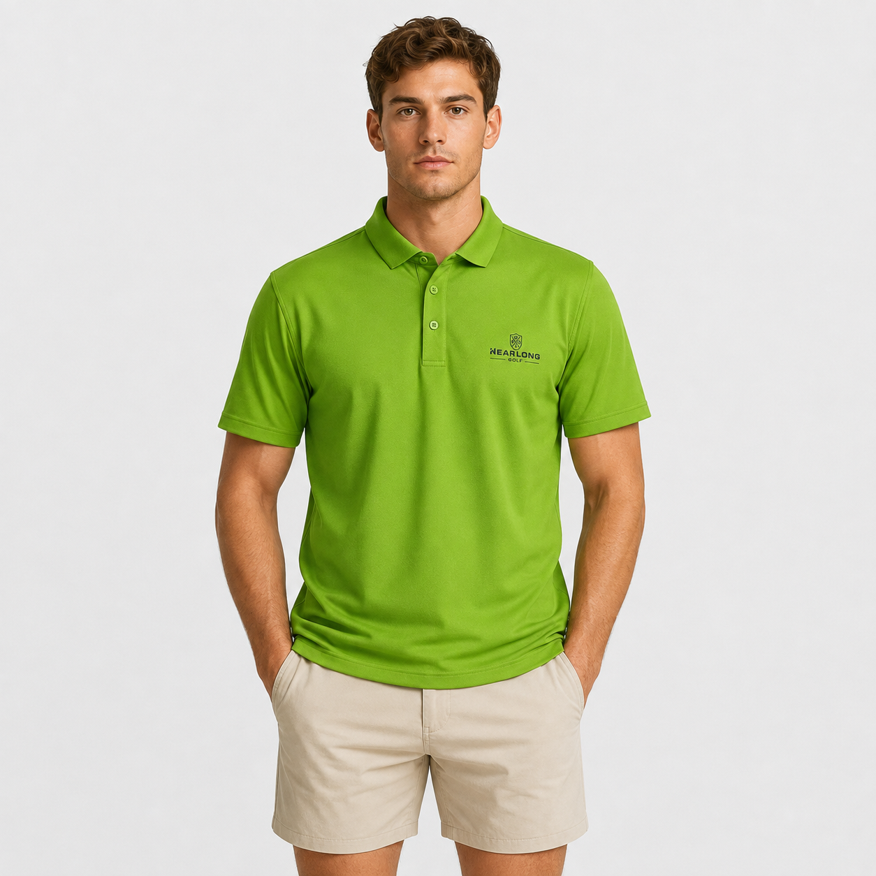 Men's Green Golf Polo Shirt,www.nearlonggolf.com,Green Golf Shirts for Men | Wholesale Custom Polo Supplier