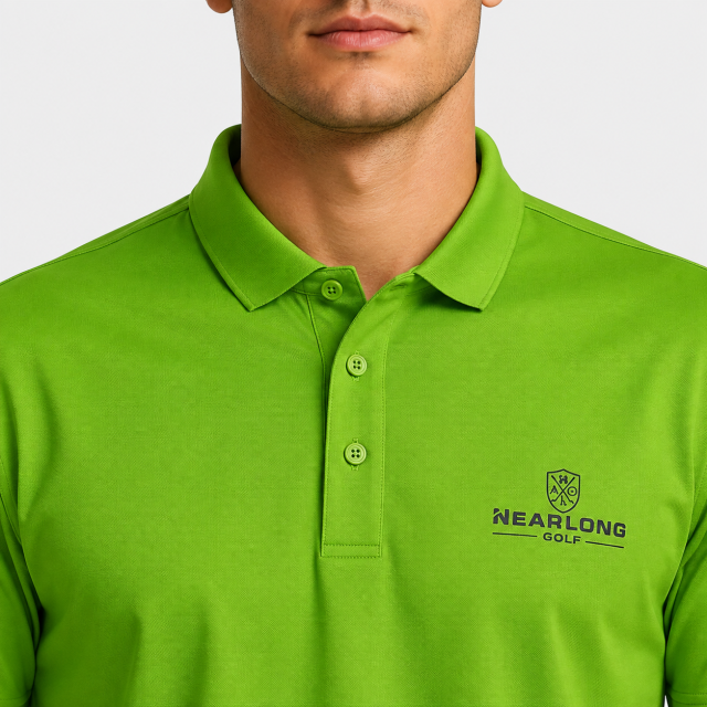 Men's Green Golf Polo Shirt,www.nearlonggolf.com,Green Golf Shirts for Men | Wholesale Custom Polo Supplier