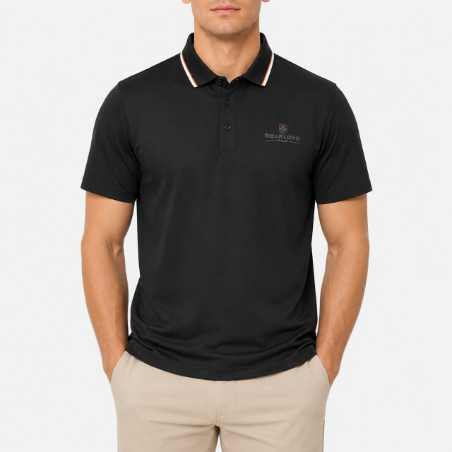 Men's Black Golf Polo Shirt,www.nearlonggolf.com,Black Golf Polo for Men | Custom Logo & Private Label