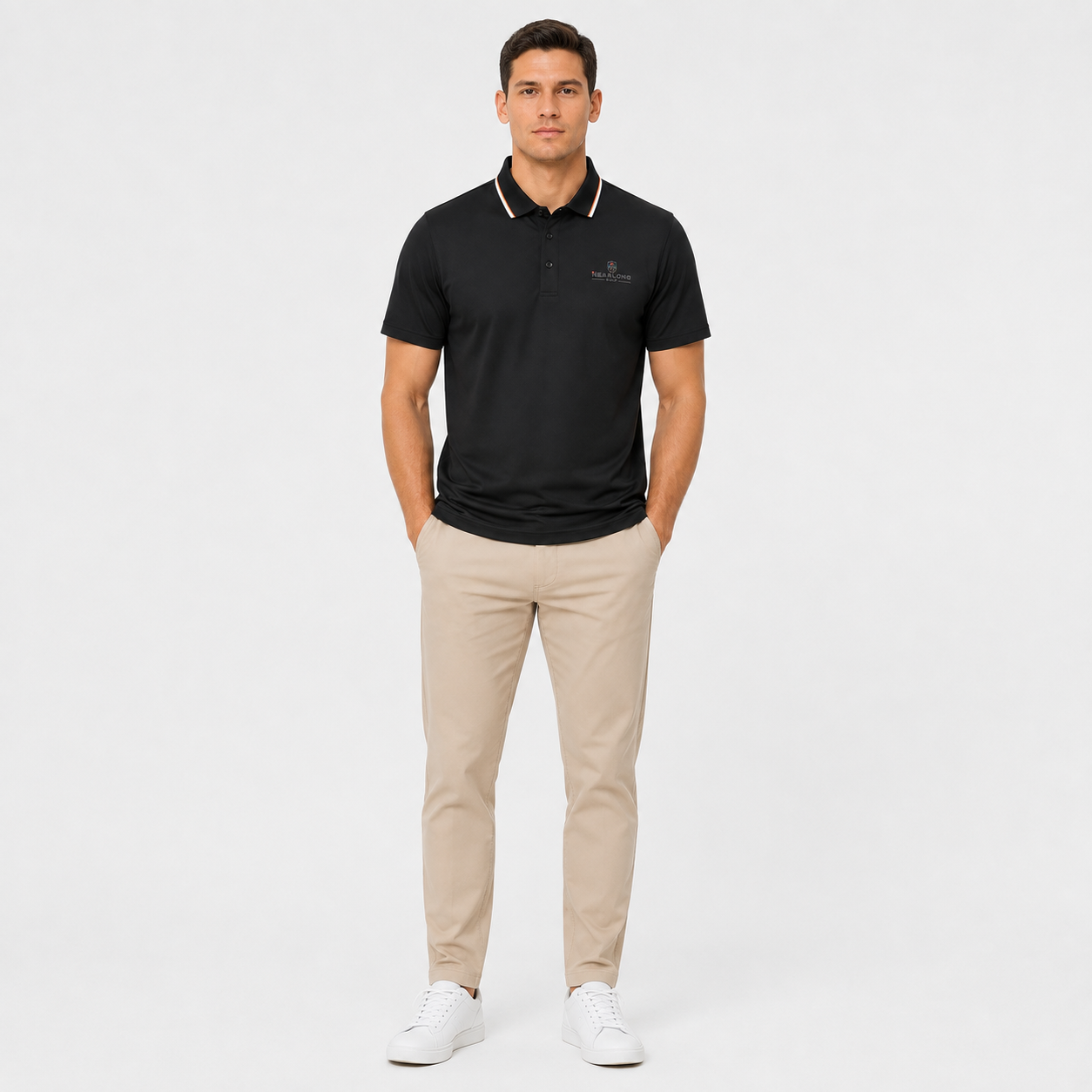 Men's Black Golf Polo Shirt,www.nearlonggolf.com,Black Golf Polo for Men | Custom Logo & Private Label