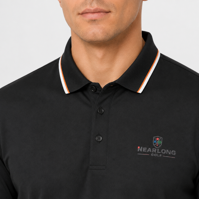 Men's Black Golf Polo Shirt,www.nearlonggolf.com,Black Golf Polo for Men | Custom Logo & Private Label
