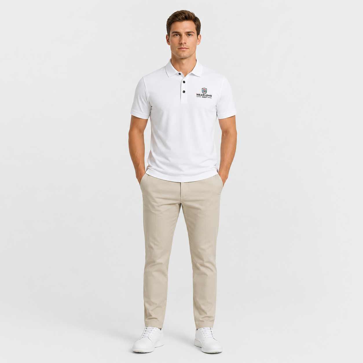 Men's White Golf Polo Shirt,www.nearlonggolf.com,White Golf Polo Shirts for Men | Custom Logo OEM