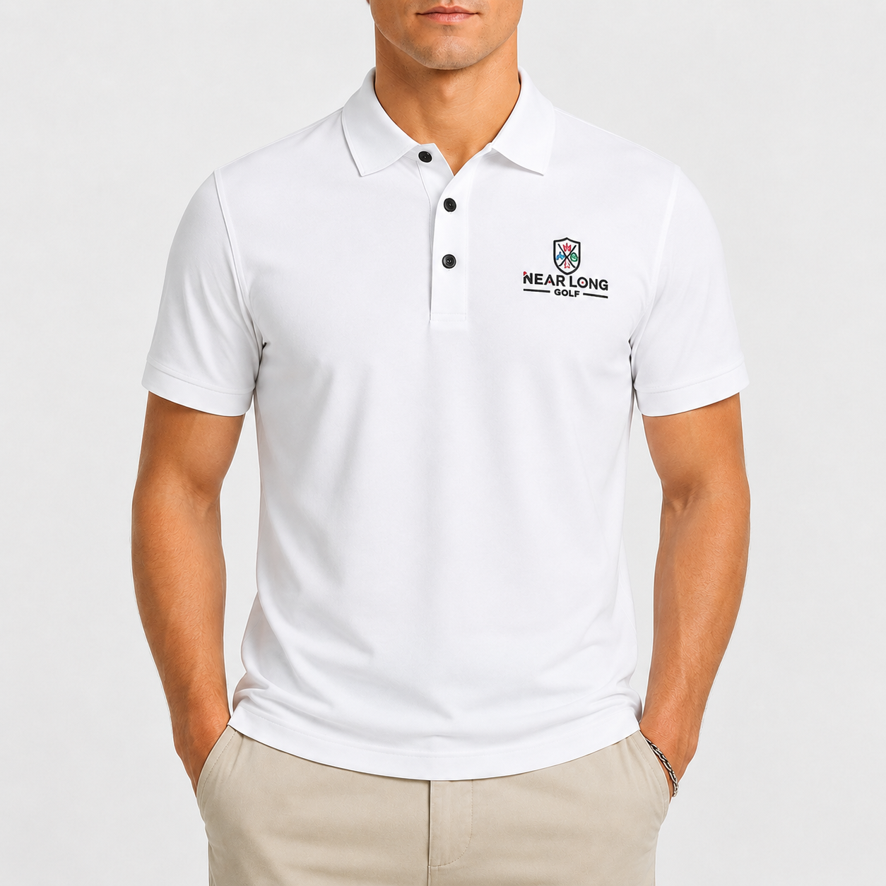 Men's White Golf Polo Shirt,www.nearlonggolf.com,White Golf Polo Shirts for Men | Custom Logo OEM