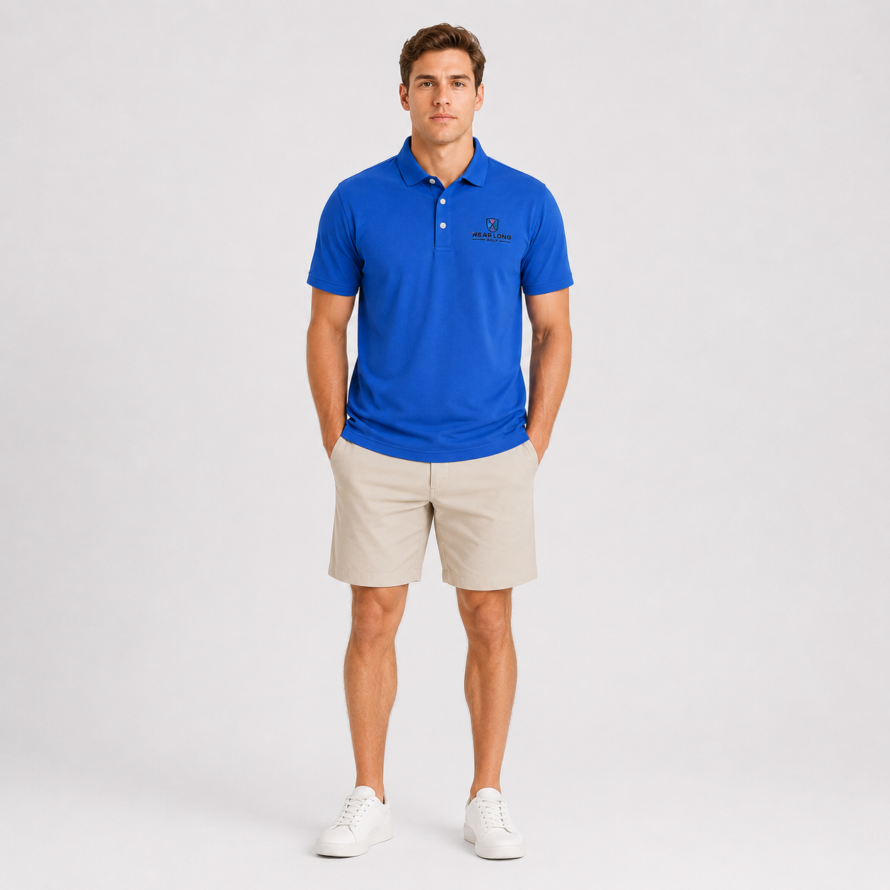 Blue Golf Polo for Men,www.nearlonggolf.com,Blue Golf Polo for Men | Private Label Golf Apparel