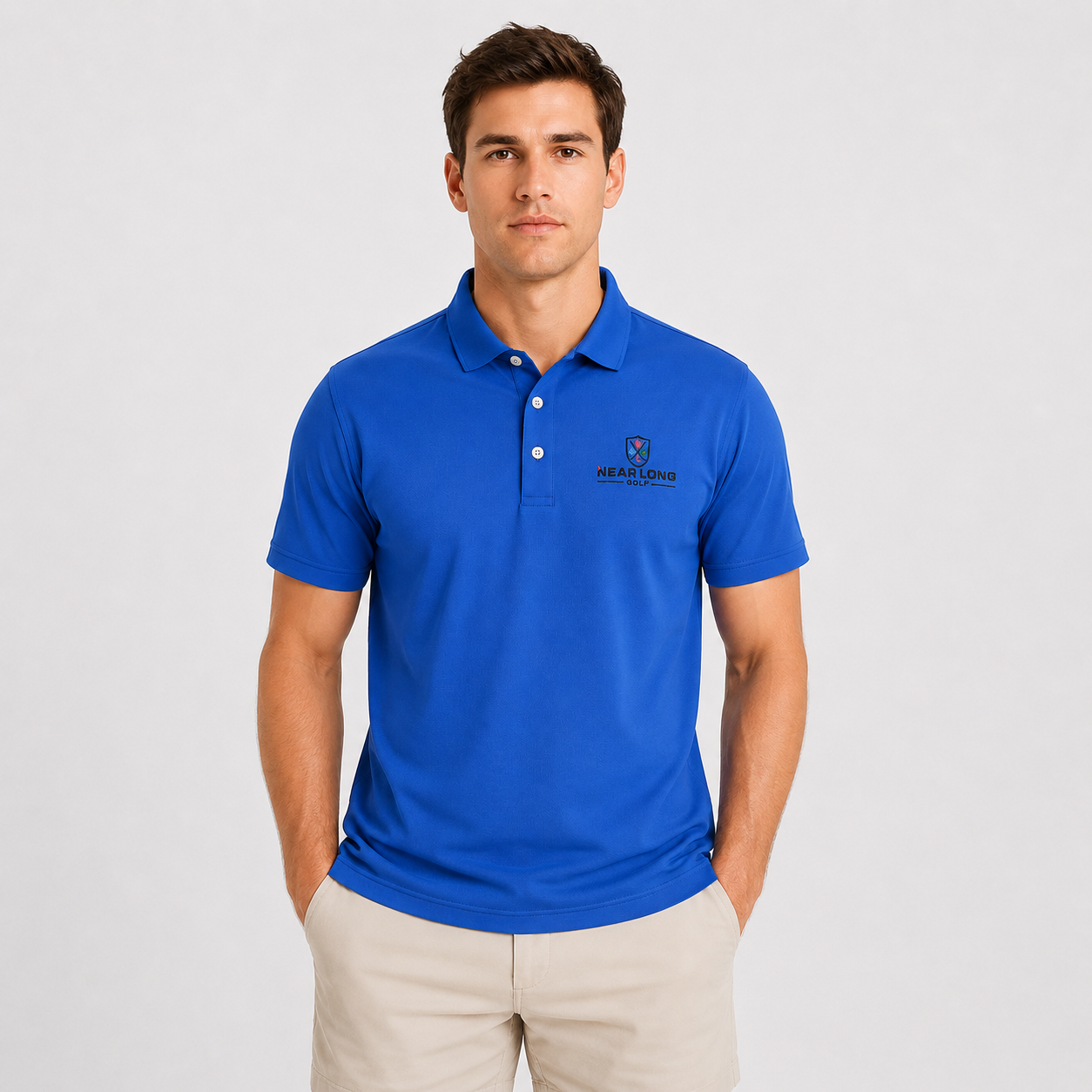Blue Golf Polo for Men,www.nearlonggolf.com,Blue Golf Polo for Men | Private Label Golf Apparel