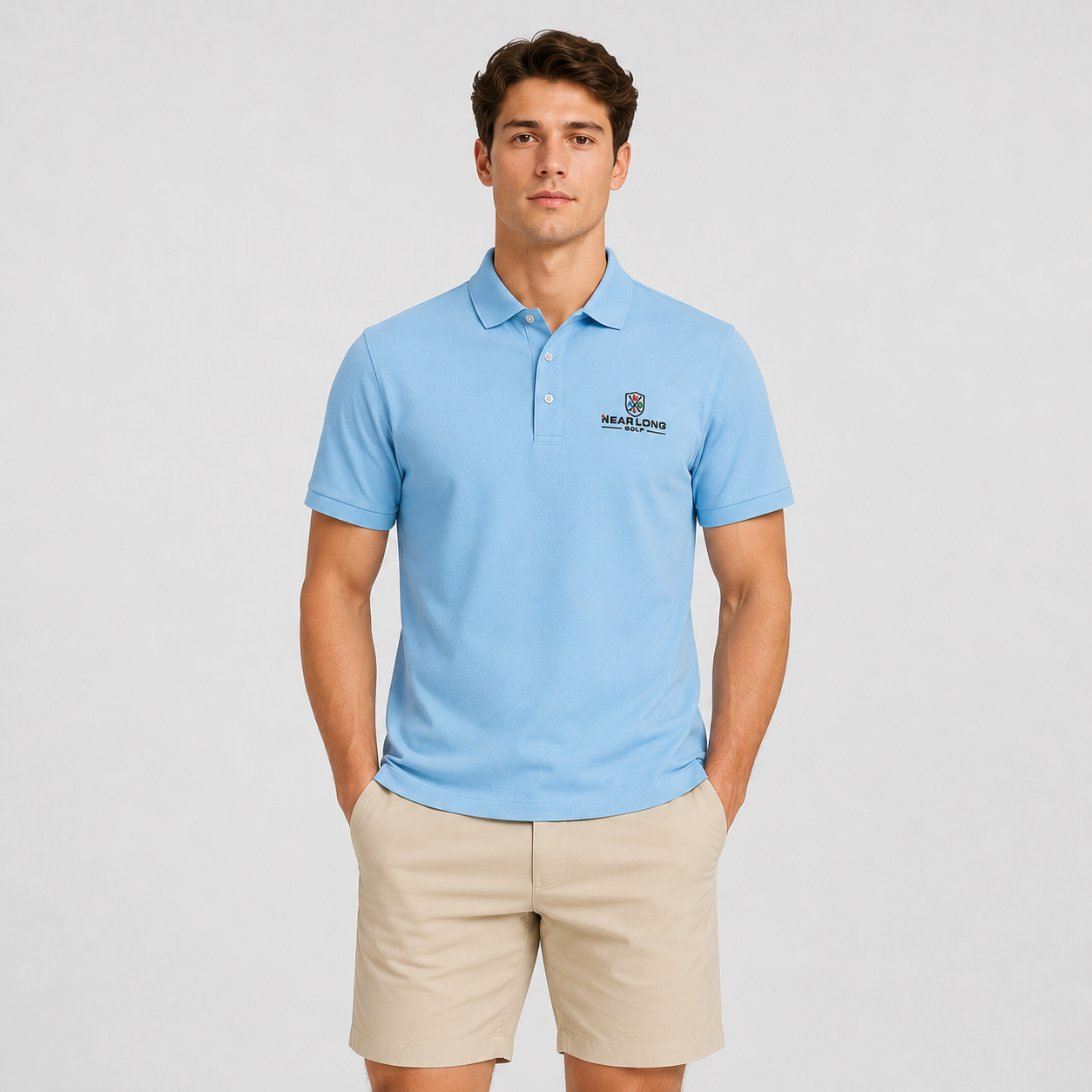 Men's Light Blue Golf Shirt,www.nearlonggolf.com,Light Blue Golf Shirt for Men | OEM Golf Clothing