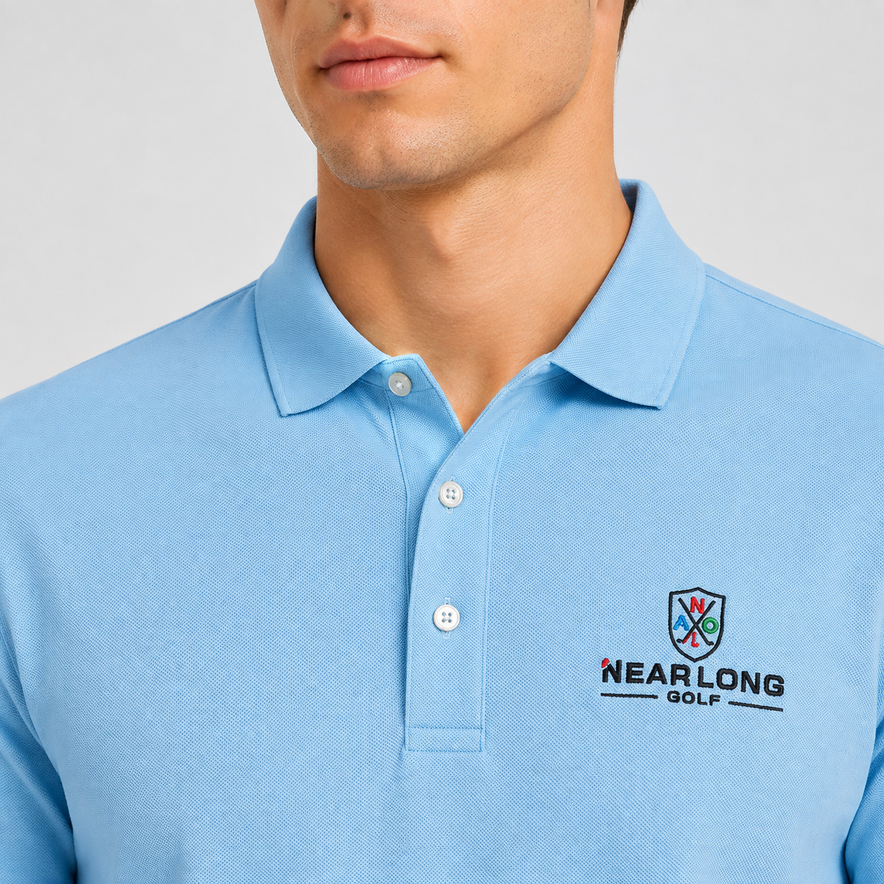 Men's Light Blue Golf Shirt,www.nearlonggolf.com,Light Blue Golf Shirt for Men | OEM Golf Clothing